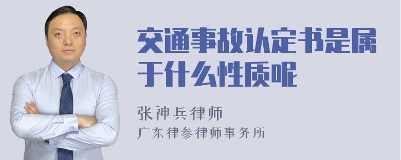 交通事故认定书是属于什么性质呢