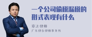 一个公司偷税漏税的形式表现有什么