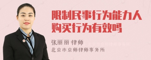 限制民事行为能力人购买行为有效吗