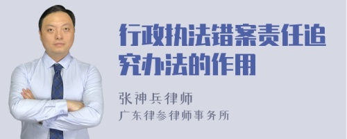 行政执法错案责任追究办法的作用