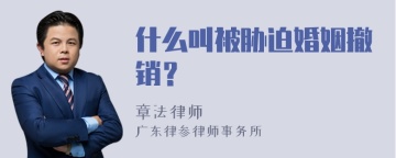 什么叫被胁迫婚姻撤销？