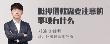 抵押借款需要注意的事项有什么