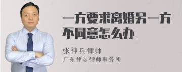 一方要求离婚另一方不同意怎么办