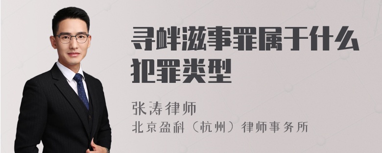 寻衅滋事罪属于什么犯罪类型