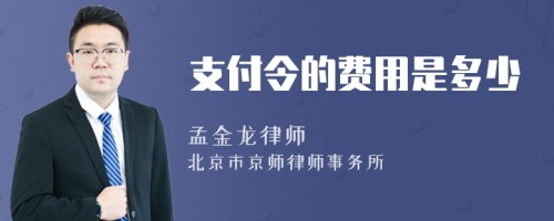 支付令的费用是多少