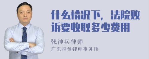 什么情况下，法院败诉要收取多少费用