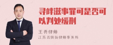 寻衅滋事罪可是否可以判处缓刑