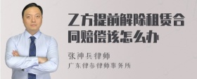 乙方提前解除租赁合同赔偿该怎么办