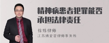 精神病患者犯罪能否承担法律责任