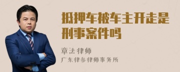 抵押车被车主开走是刑事案件吗