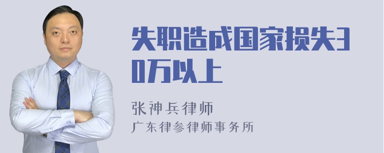 失职造成国家损失30万以上