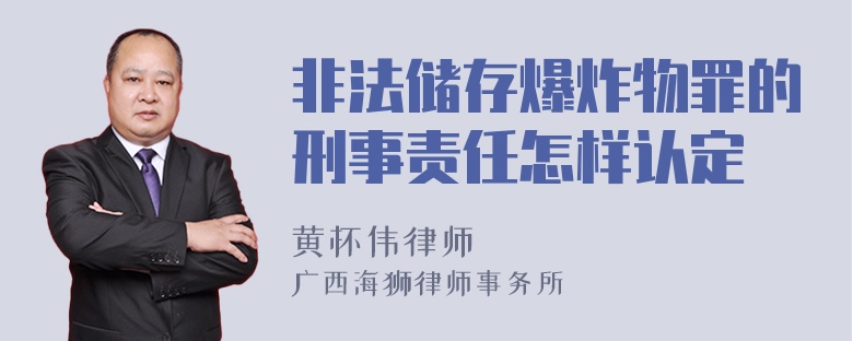 非法储存爆炸物罪的刑事责任怎样认定