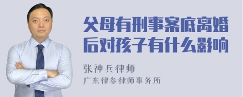 父母有刑事案底离婚后对孩子有什么影响