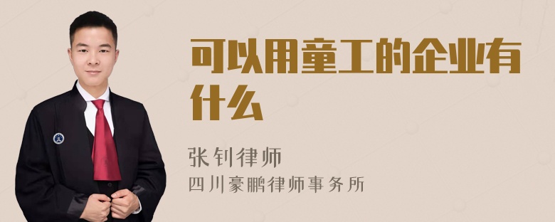 可以用童工的企业有什么