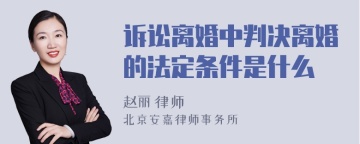 诉讼离婚中判决离婚的法定条件是什么