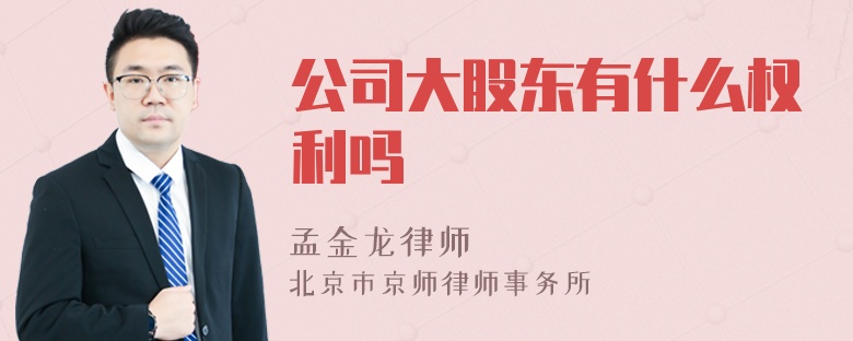 公司大股东有什么权利吗