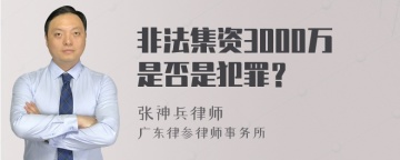 非法集资3000万是否是犯罪？