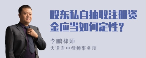 股东私自抽取注册资金应当如何定性？