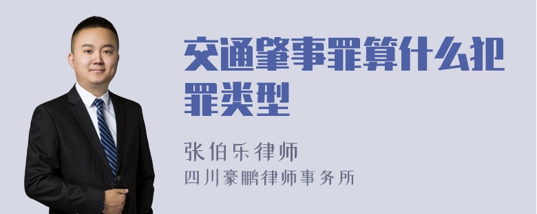 交通肇事罪算什么犯罪类型