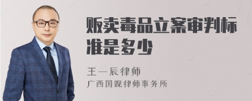 贩卖毒品立案审判标准是多少