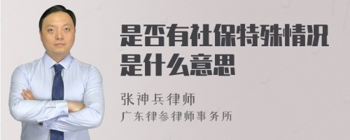 是否有社保特殊情况是什么意思