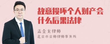 故意损坏个人财产会什么后果法律