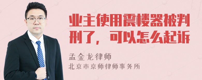 业主使用震楼器被判刑了，可以怎么起诉