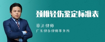 颈椎轻伤鉴定标准表