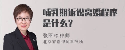 哺乳期诉讼离婚程序是什么？