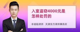 入室盗窃4000元是怎样处罚的