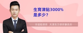 生育津贴3000% 是多少？