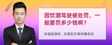 因饮酒驾驶被处罚，一般要罚多少钱啊？