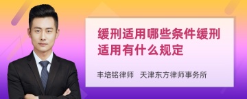 缓刑适用哪些条件缓刑适用有什么规定