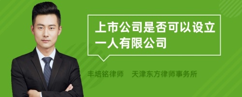 上市公司是否可以设立一人有限公司