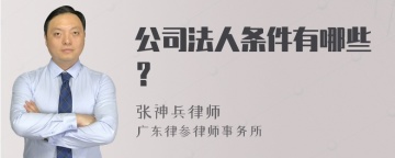 公司法人条件有哪些？