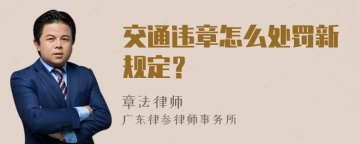 交通违章怎么处罚新规定？