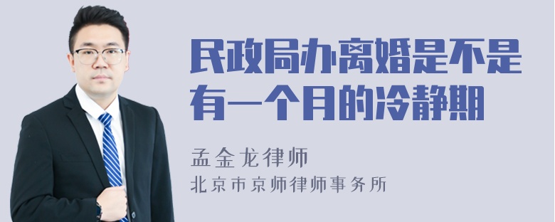 民政局办离婚是不是有一个月的冷静期