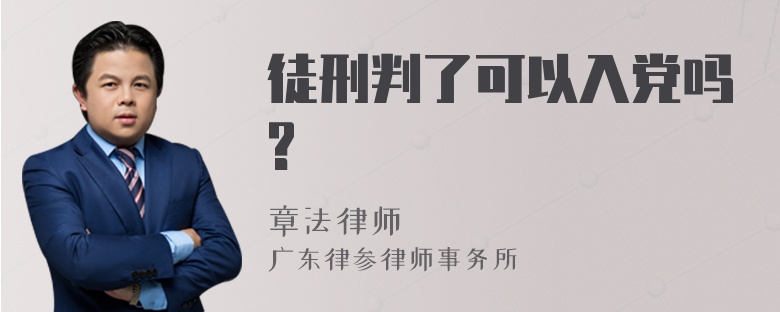 徒刑判了可以入党吗?