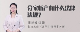 分家析产有什么法律法规？