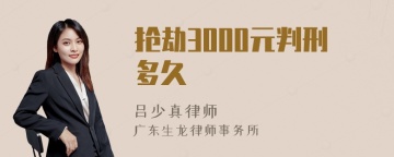 抢劫3000元判刑多久