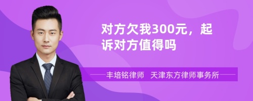 对方欠我300元，起诉对方值得吗