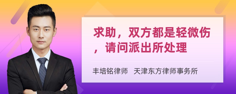 求助，双方都是轻微伤，请问派出所处理