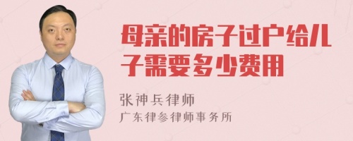 母亲的房子过户给儿子需要多少费用