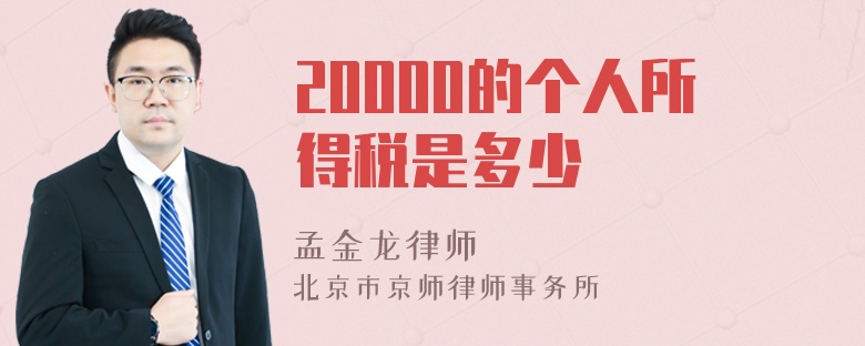 20000的个人所得税是多少