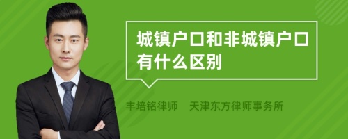 城镇户口和非城镇户口有什么区别