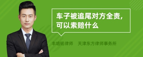 车子被追尾对方全责,可以索赔什么