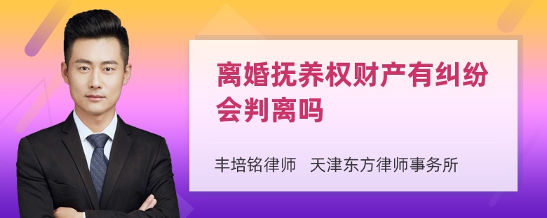 离婚抚养权财产有纠纷会判离吗