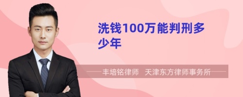 洗钱100万能判刑多少年