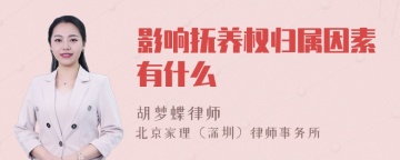 影响抚养权归属因素有什么