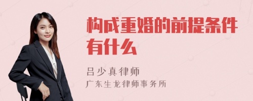 构成重婚的前提条件有什么